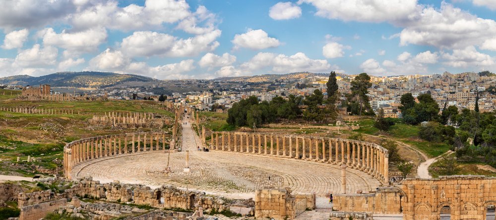 A panoramic view of the Roman Gerasa, modern day Jerash some 35km northwest of Amman (Photo courtesy of Bashar Tabbah)